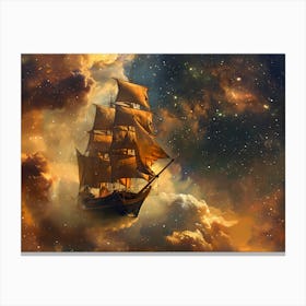 Herculeng A Majestic Sailing Ship With Billowing Flying Through 9f7a0293 42e9 4892 94be 28616af9d5d3 Upscayl 4x Realesrgan X4plus Anime Canvas Print