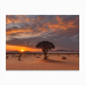 Sunset In Namibia Canvas Print