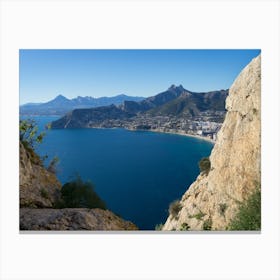 Mediterranean coast and cliffs in Calpe Canvas Print