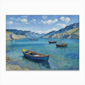 Boats In The Bay Canvas Print