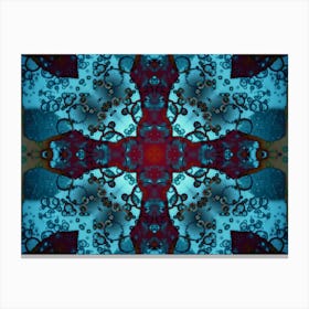 Alcohol Ink And Digital Processing Blue Pattern 3 Canvas Print