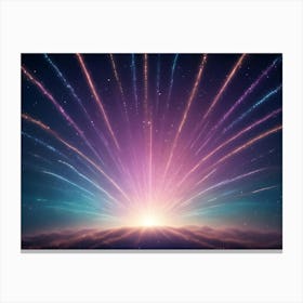 Abstract Image Of A Burst Of Light Radiating From A Central Point, Resembling A Sunrise Or A Cosmic Explosion Canvas Print