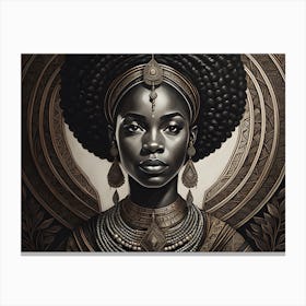 African Woman With Afro Canvas Print