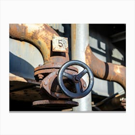 Rusty Pipes And Valves At Landschaftspark Duisburg-Nord Germany Toile