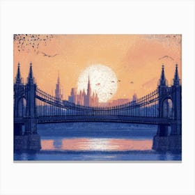 London Bridge At Sunset Canvas Print