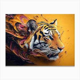 Tiger Animal Abstract Painting Canvas Print