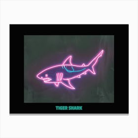 Pink Tiger Neon Shark 4 Poster Canvas Print