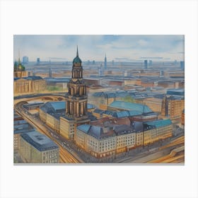 Berlin Watercolor Drawing 2 Canvas Print