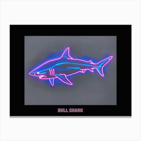 Neon Pink Purple Bull Shark Poster 4 Canvas Print