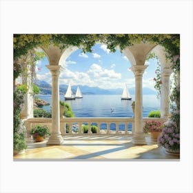 Mediterranean Sea View Canvas Print