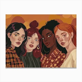 Portrait Of A Group Of Girls 1 Canvas Print