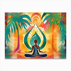 Colorful Yogi In Meditation Canvas Print