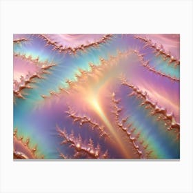 A Colorful, Abstract Background With A Swirling, Fluid Pattern In Shades Of Pink, Blue, And Gold Canvas Print