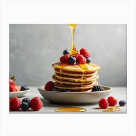 Pancakes With Honey Canvas Print