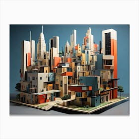 Cubist Architecture Model Canvas Print