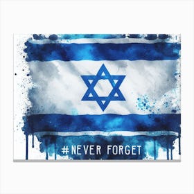 Never Forget Israel Flag Canvas Print