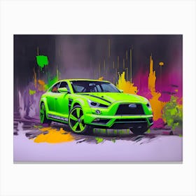 Lime Green Car Canvas Print