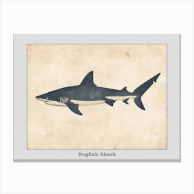 Dogfish Shark Silhouette 2 Poster Canvas Print