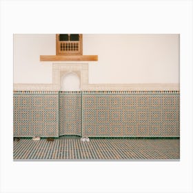 Shoes for the prayer Mausoleum| Minimal Art | Street photography | Morocco Canvas Print
