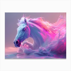 Horse In The Water Canvas Print