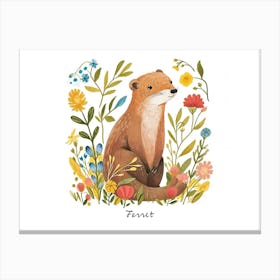Little Floral Ferret 3 Poster Canvas Print