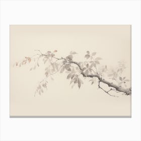 Neutral Branch Sketch Canvas Print