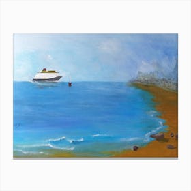 Boat In The Sea Canvas Print