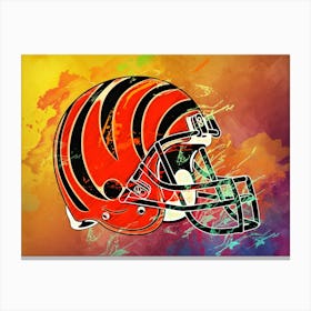 Cincinnati Bengals Helmet Abstract Canvas Print