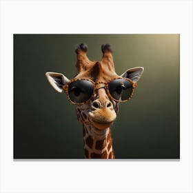 Giraffe In Sunglasses Canvas Print