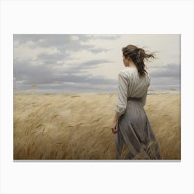 Looking Out Over Farm Painting Canvas Print