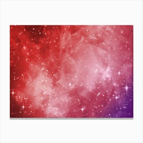 Red Purple Pink Galaxy Space Background Canvas Print