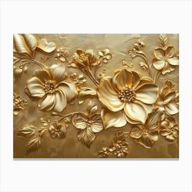 Gold Flowers 3 Canvas Print