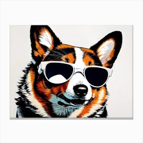 Corgi In Sunglasses 34 Canvas Print