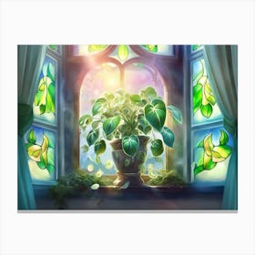 Beautiful Money Plant Art work Canvas Print