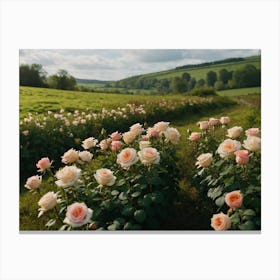 Field Of Roses Canvas Print