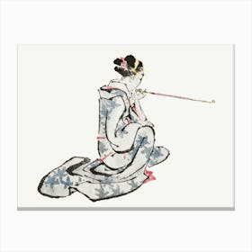 Katsushika Hokusai Geisha Canvas Print