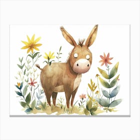 Little Floral Donkey 2 Canvas Print