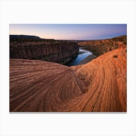 Canyon Landscape At Sunrise Revealing The Sculpted Curves And Smooth Textures Of An Ancient Sandsto Canvas Print