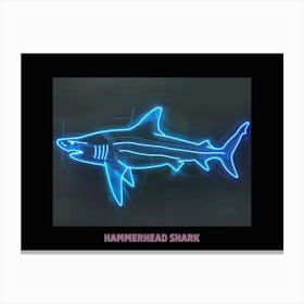 Pink Aqua Hammerhead Shark Poster 5 Canvas Print