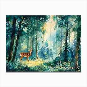 Deer In The Forest 4 Canvas Print