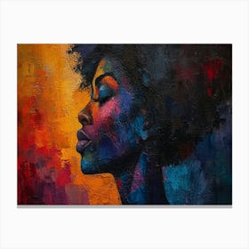 Colorful Chronicles: Abstract Narratives of History and Resilience. Portrait Of African Woman Canvas Print