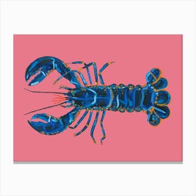 Lobster On Pink Canvas Print