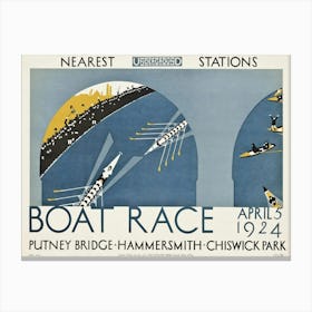 Vintage Sports Boat Race 1924 Canvas Print