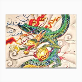 Japanese Dragon Aesthetic Classic Japanese Canvas Print