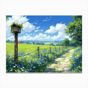 Field Of Blue Flowers Canvas Print