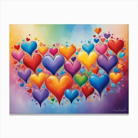 Rainbow Hearts 3 Canvas Print