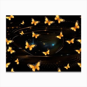 Golden Butterflies 17 Canvas Print