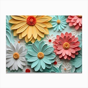 Paper Flower Wall Art 5 Canvas Print