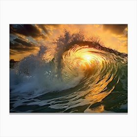 Sunset In The Ocean Canvas Print