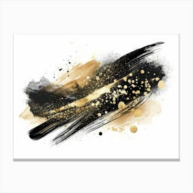 Gold And Black Abstract Painting 114 Canvas Print